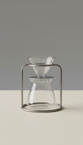 Brushed Metal and Glass Pour-Over Brewer